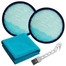 Replacement Filter Compatible with Hoover Wind Tunnel XL Pet Bagless Upright Vacuum 304087001– Fits UH71107, UH71250, UH72625, UH70605 and More – 2 Filters + 1 Cleaning Brush + 1 Microfiber Cloth