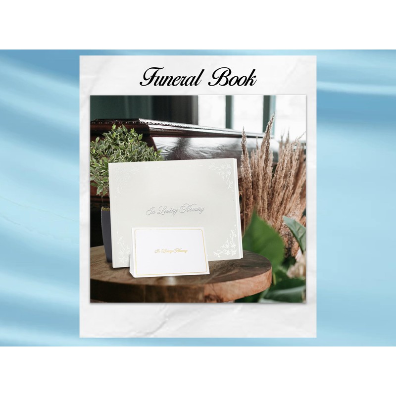 Funeral Book White for Loved Ones in Loving Memory of