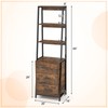 Giantex Ladder Bookshelf with Drawers, 69" Tall Wooden Bookcase with