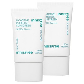 Innisfree UV Active Poreless Sunscreen SPF50+ PA++++, 50ml, 2 pcs / 이니스프리 유브이 액티브 포어리스 선스크린 SPF50+ PA++++, 50ml, 2개