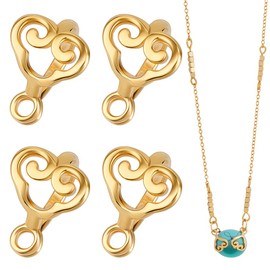 BENECREAT 4pcs 925 Sterling Silver Pinch Bail, Golden Cloud Snap on Hooks Bead Pendant Connector Jewelry Clasps Findings for Pendants Necklace Jewelry DIY Craft Making