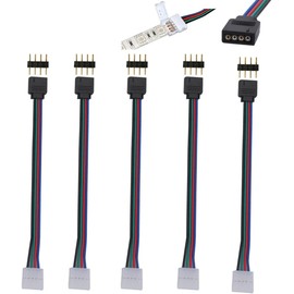 WOWLED 5X 10mm 4 Pin RGB 5050 3528 LED Strip Light PCB Connectors Adapter Cable for TV Backlight Cupboard Strips