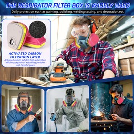60923 Respirator Cartridges, 60923 Respirator Filters, Gas Mask Filter, Particulate Filter Fit for 6000, 7000 Series Respirators, Against Acid Gases, Particulates, Dust (1 Pair)