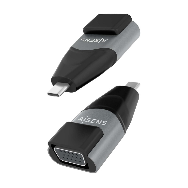 AISENS Adapter Converter Aluminium USB-C to VGA HDB15/H Grey