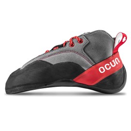 Ocun Jett Crack Rock Climbing Shoes | Performance Shoe for Crack and Trad Climbing, Grey/Red, 8