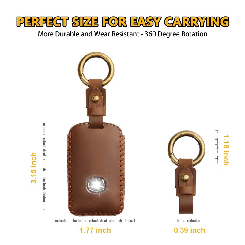 FT FUNTOR for Mazda Key Fob Cover,Leather Key Cover with