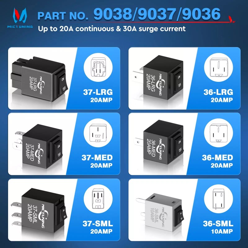 MICTUNING 9038 Relay Bypass Switch, Relay Tester, Relay Bypass Switch