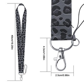 Auriselle 2 Stück 360 Grad Drehbar Leopardenmuster Phone Lanyard Umhängeband Schlüsselband Hals Schlüsselbänder zum Umhängen Karabiner Mobiltelefone ID Lanyards Reisen Konferenzen Alltagsgebrauch