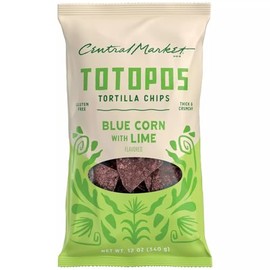 Central Market Totopos Tortilla Chips - Blue Corn & Lime 12 oz 2 Bags