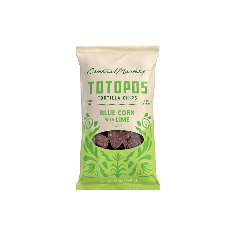Central Market Totopos Tortilla Chips - Blue Corn & Lime