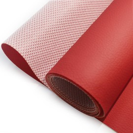 Marine Vinyl Fabric, 0.9MM Thick Soft Smooth Waterproof Synthetic Fabric Material, Outdoor Boat Automotive, DIY and Crafting Pleather (Red, 1Yd Fold (54'' X 36'' inch))