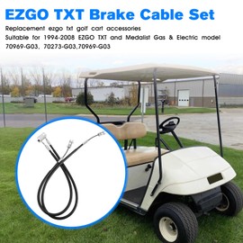 EZGO TXT Brake Cable Set for EZGO Marathon Parts - EZGO TXT Golf Cart Brake Cable 1994-2008 70969-G03 70273-G03 70969-G03 Passenger and Driver Side Stainless Steel Core