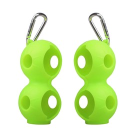 GVRGO Golf Ball Holder - Portable Storage for 2 Golf Balls Outdoor Golf Bag Pouch Accessories Belt Keychain Gifts for Men Women & Kids Green 2 PCS