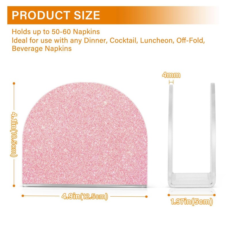 Kigai Shiny Light Napkin Holder for Table,Freestanding Tissue Dispenser Paper