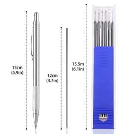 Full Metal Mechanical Pencil 2.0 mm Mechanical Lead Holder Clutch Pencil Artist Mechanical Pencils for Drawing, Sketching, Architecture Drafting
