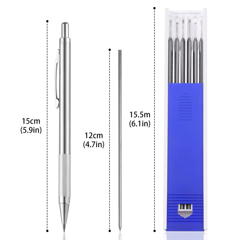 Full Metal Mechanical Pencil 2.0 mm Mechanical Lead Holder Clutch
