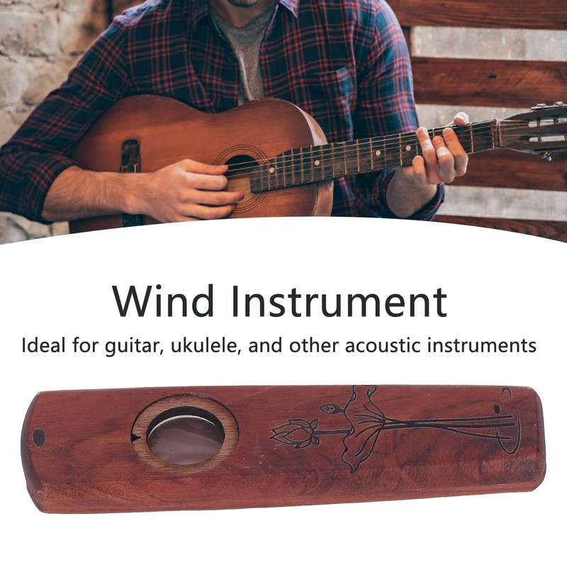 Kazoo Flute Professional Amplified Ham with Wooden Kazoo Mouth Ring