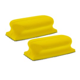 Dura-Gold Pro Series Rectangle 4" x 1-3/4" Hand Sanding Block Base Handle with Hook & Loop Backing, 2 Pack - Attach Pad to Contoured 4" Sanding Blocks Sandpaper - Sand Wood Woodworking Furniture Paint