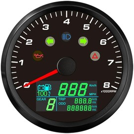 85mm GPS Speedometer 0-299MPH km/h with 0-8000RPM Tachometer Fuel Level Gauge Voltmeter Speed Meter For 12V 24V Car Boat Marine Yacht