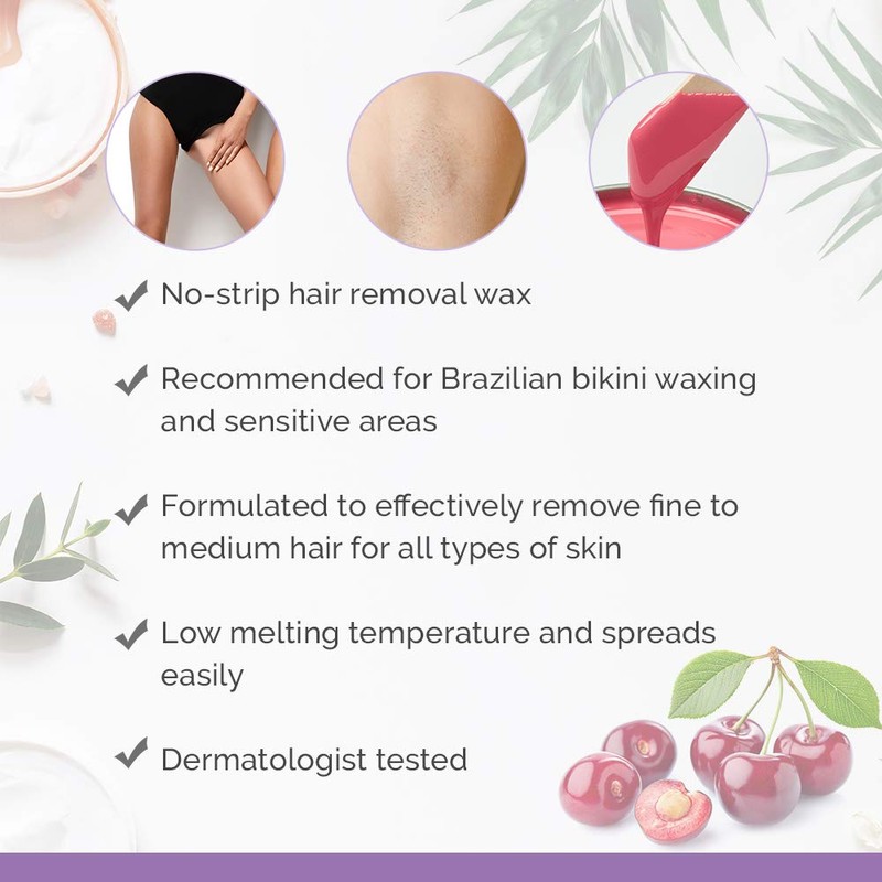 Satin Smooth Wild Cherry Hard Wax with Vitamin E, Hair