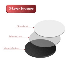 Realth Magnetische Punkte/Magnetplättchen Selbstklebend Runden | 120 Stück 20mm | Schälen und Aufkleben | für Bastelküchen und Kühlschränke (MSQ20120)