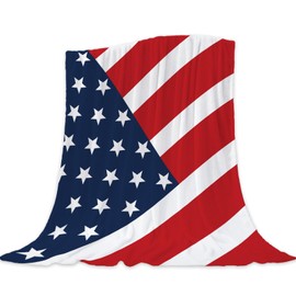 Neatee Living Patriotic Throw Blanket 4th of July Memorial Day Fourth of July American Flag Veteran Blanket Couch Bed Stars and Stripes Red White Blue Soft Fleece Blanket Home Decorations 50x60