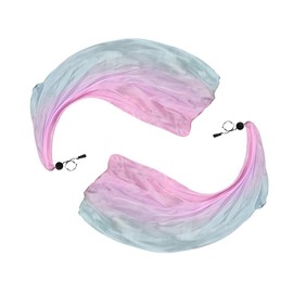 Hitopin 1 Pair Balls for Belly Dance, Scarf Throwing Ball, Poi Streamer Throwing Ball, Belly Dance Poi Streamers Silk Veil, Poi Streamer Throwing Ball for Belly Dance Performance, for Parties, Dances,