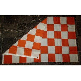 Trade Winds 3x5 Advertising Checkered Checker Orange White Flag 3'x5' Banner Brass Grommets Premium Fade Resistant