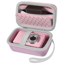 Digital Camera Carrying Case Compatible with Canon PowerShot G7 X Mark II/ G7X Mark III Digital 4K Vlogging Camera/for CAMKORY/for Lecran and More, Compact Small Camera Storage Bag for Kids (Pink)