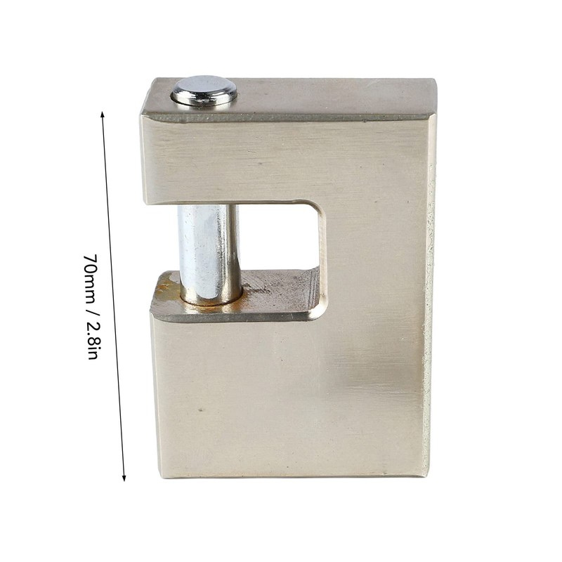 2 Pieces Padlocks with 8 Keys, Rectangular D-shaped Monoblock Locks