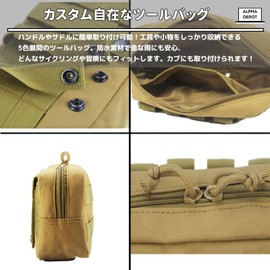 Alpha Depot Tool Bag Bicycle Road Bike Saddlebag Side Bag Waterproof Tool Accessory Holder Handlebar Pouch Handlebar Bag Belt Touring (Black)