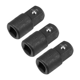 QUARKZMAN 3 x 1/4 inch drive (F) x 3/8 inch (M) socket reducer adapter, female to male, Cr-V steel (black)