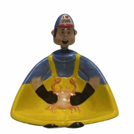 Beachcombers Beachcomber Ceramic "I Love Crabs" Crabman Spreader & Bowl Set 5 1/4" 2013