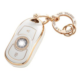 RUABIBAN Key Fob Cover Compatible with Buick, Soft TPU Key Case Protection Shell Fit for Buick Encore Enclave Envision