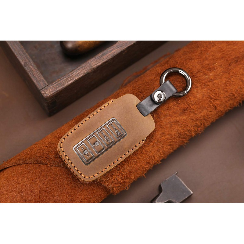ontto Leather Key Fob Cover Keyring for Lexus IS200t IS250