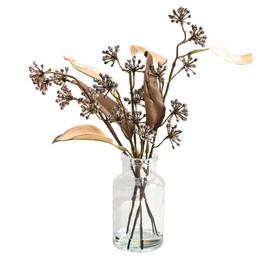 Abzo Fake Plants in Glass Vase with Faux Water， Eucalyptus Stems Leaves Artificial Plants Indoor for Centerpiece Table Decorations Office Farmhouse Wedding Kitchen Home Decor.