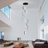 Siittoo Modern High Ceiling Chandelier with Remote Control, 10 Rings