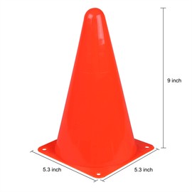 CARTMAN 9 Inch 24 Pack Plastic Training Cones, Agility Soccer Cones, Indoor Outdoor and Festive Events Field Marker Agility Cones for Soccer, Skating, Football, Basketball