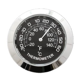 JAGTRADE Temperature Measuring Instrument Auto Car Vehicle Thermometer/Hygrometer Clock Mini Small Classic Dashboard Thermometer Car Cool Decoration Metal Alloy, Black