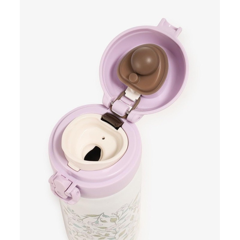 Afternoon Tea Living HS99 Flower Art One-Touch Bottle, Thermos, Purple