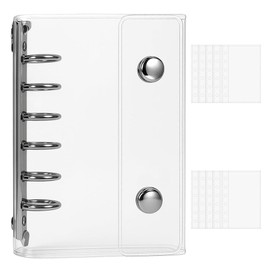 Transparent Seal Binder Sealing Pad, A7 Seal Loose Leaf Holder, Replaceable Inner Core, Mini Loose Leaf Holder, 6 Hole Design, Transparent Girl Style, Seal Tear Away, Organize Small Items, Large