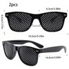 MisFun Pack of 2 Black Grid Glasses, Pinhole Glasses, Pinhole