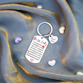 Lelekdo Coworker Gifts for Women Boss Lady Gifts for Women Employee Appreciation Gift Boss Lady Keychain for Her Promotion Retirement Present