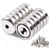 12Pcs Super Strong Neodymium Magnet with Holes, Ring Rare Earth