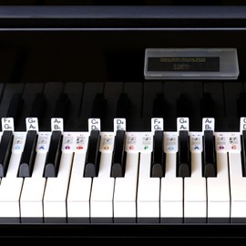 Piano Key Stickers,2024 New Removeable Full Piano Keyboard Stickers with Semitone for Beginner 88/76/61/54/49/37 Piano Stickers Made of Silicone (Rainbow)