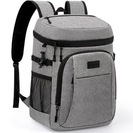 Tuwubi Cooler Backpack 35 Cans, Backpack Coolers Insulated Leak Proof for Men Women, Waterproof Soft Sided Lunch Camping Beach Travel Ice Chest Backpack Cooler Bag Grey