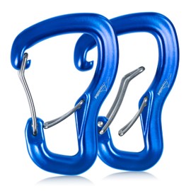 Travel Bird Heavy Duty Carabiner Clip Hook 8KN (1763 lbs), 2 PCS Ultra-Light Aluminum Caribeaners with Double Door B-Shape, for Hammock, Camping, Hiking, Backpacking, Dog Leash, Keychain Clip