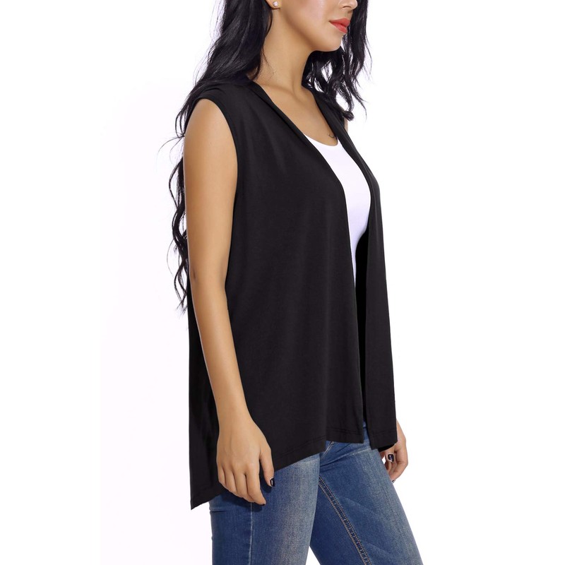 EXCHIC Women's Casual Sleeveless Lightweight Open Tunic Vest Cardigan -