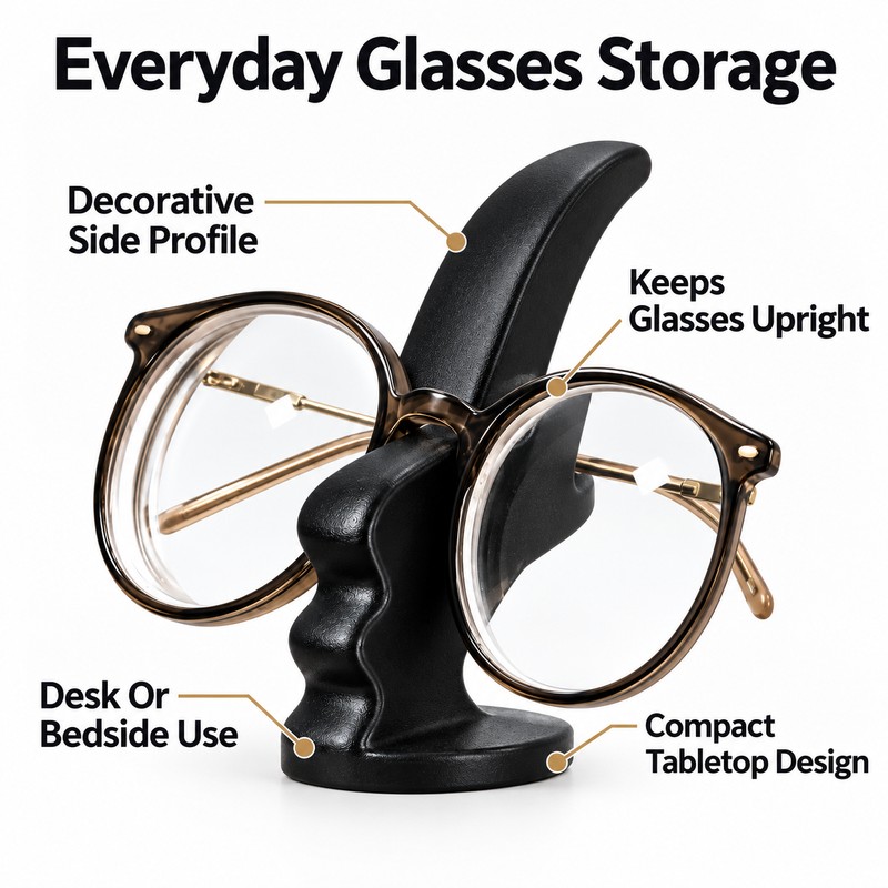 Elegant Side-Face Glasses Holder – Decorative Eyeglass Stand for Desk,