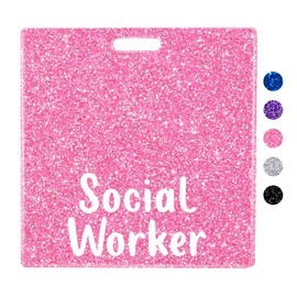 Social Worker Badge Buddy Card Holder Nurse Nursing Accessories Glitter Horizontal ID Name Identification Tags Hospital Work Goods